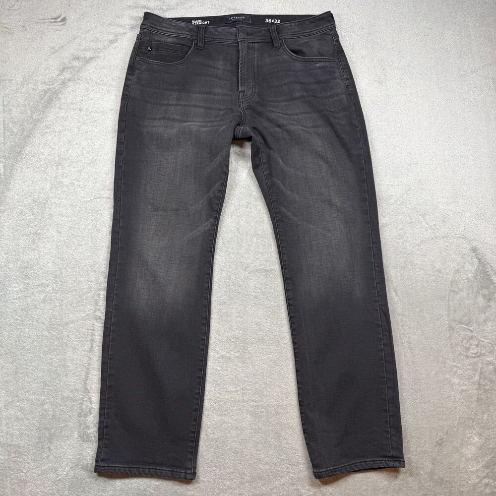 Liverpool Los Angeles Jeans Mens 36x32 Black Cotton Relaxed Straight Stretch